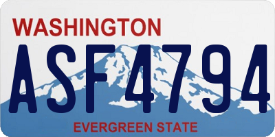 WA license plate ASF4794