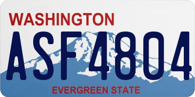 WA license plate ASF4804