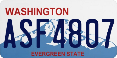WA license plate ASF4807