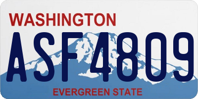 WA license plate ASF4809