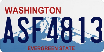 WA license plate ASF4813