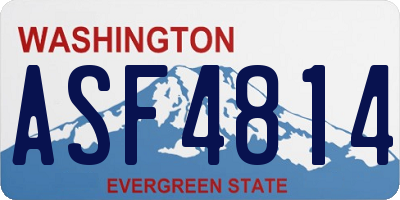 WA license plate ASF4814