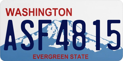 WA license plate ASF4815