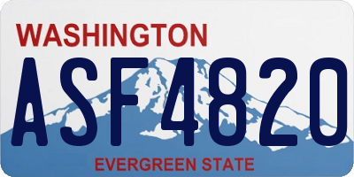 WA license plate ASF4820