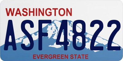 WA license plate ASF4822