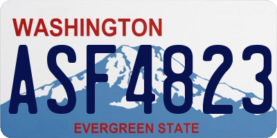 WA license plate ASF4823