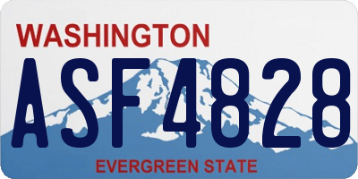WA license plate ASF4828