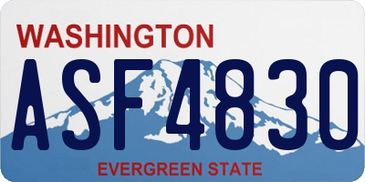 WA license plate ASF4830