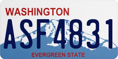 WA license plate ASF4831