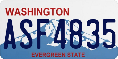 WA license plate ASF4835
