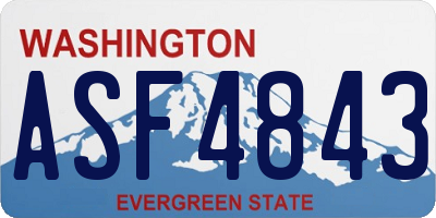 WA license plate ASF4843