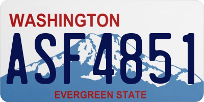 WA license plate ASF4851