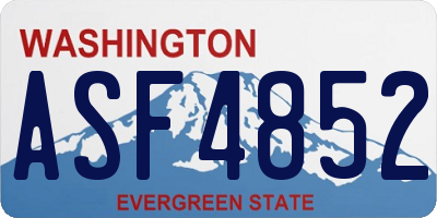 WA license plate ASF4852