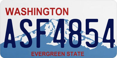 WA license plate ASF4854