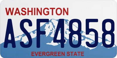 WA license plate ASF4858
