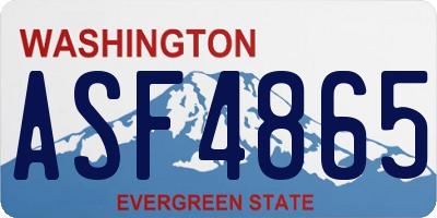 WA license plate ASF4865