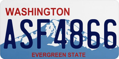 WA license plate ASF4866