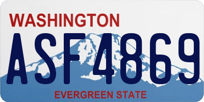 WA license plate ASF4869