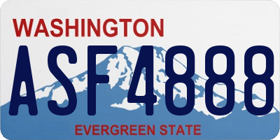 WA license plate ASF4888
