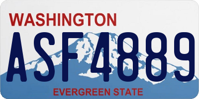 WA license plate ASF4889