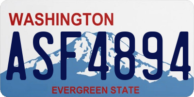 WA license plate ASF4894