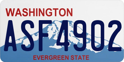 WA license plate ASF4902