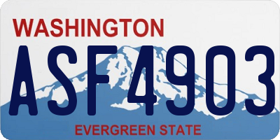 WA license plate ASF4903