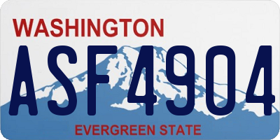 WA license plate ASF4904