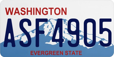 WA license plate ASF4905