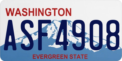 WA license plate ASF4908
