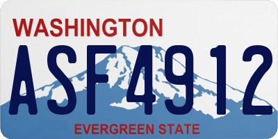 WA license plate ASF4912