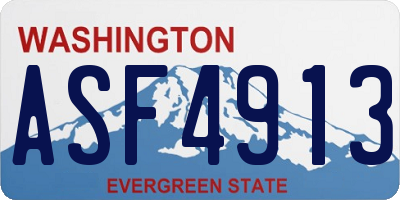 WA license plate ASF4913