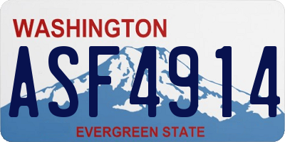 WA license plate ASF4914