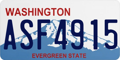 WA license plate ASF4915