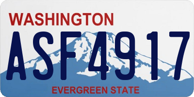 WA license plate ASF4917