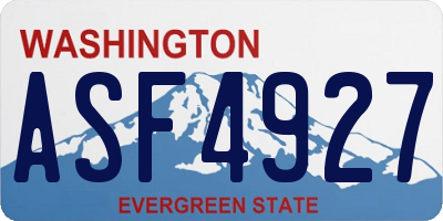 WA license plate ASF4927