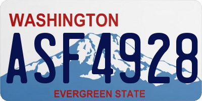 WA license plate ASF4928