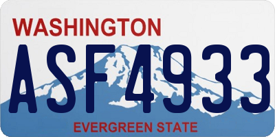 WA license plate ASF4933