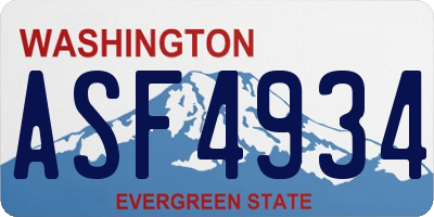 WA license plate ASF4934