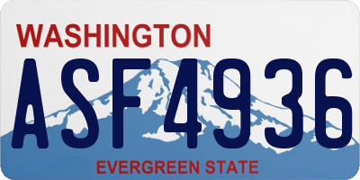 WA license plate ASF4936