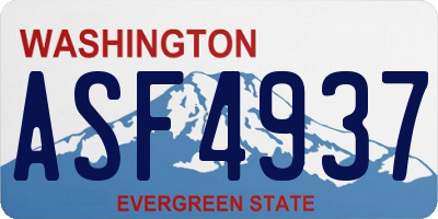 WA license plate ASF4937