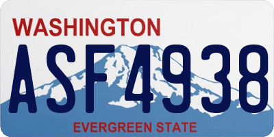 WA license plate ASF4938