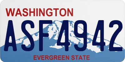 WA license plate ASF4942