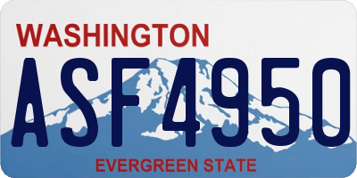WA license plate ASF4950