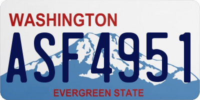 WA license plate ASF4951