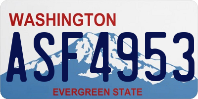 WA license plate ASF4953