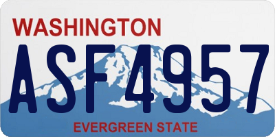 WA license plate ASF4957