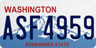 WA license plate ASF4959