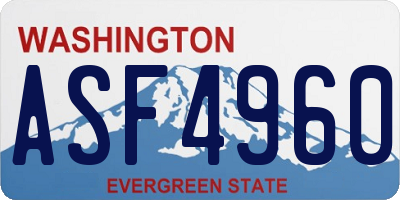 WA license plate ASF4960