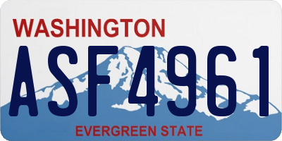WA license plate ASF4961